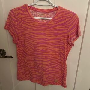 Michael Kors pink & coral zebra print T-shirt, size M